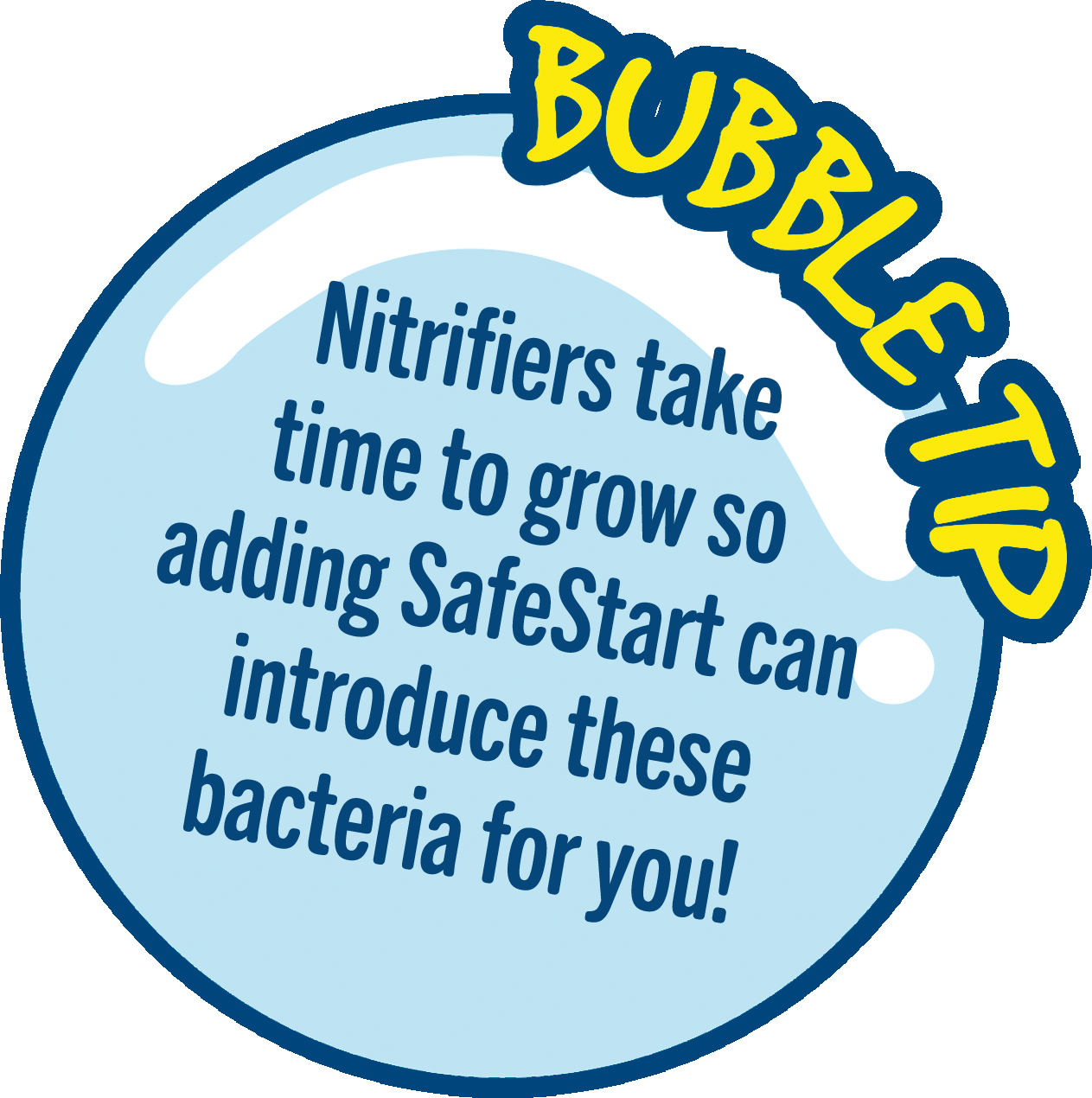 Nitrifiers take time to grow so adding SafeStart can introduce these bacteria for you!